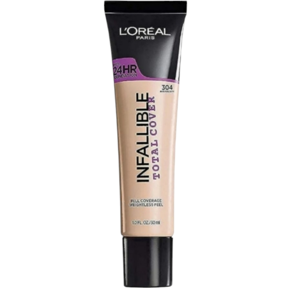 L'Oreal Paris Infallible Total Cover Foundation, 304 Natural Buff, 1 fl
